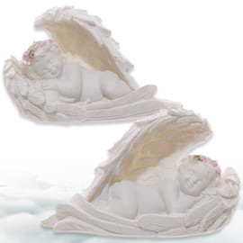 Decorative Angel "Sweet Dreaming Angels", Set of 2 Sleeping Miniature Guardian Angels, Width 6 cm, Decoration Figure Baby Angel