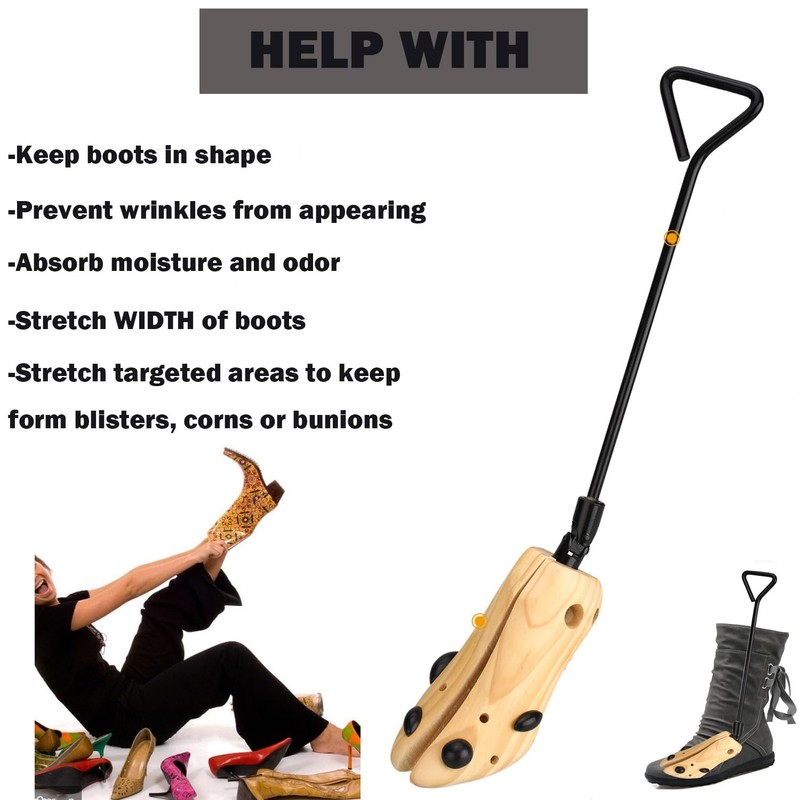 Unisex Pair of Professional Boot Stretcher Widener Shoe Stretcher,Wooden Cowboy