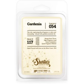 Shortie's Candle Company Pure Gardenia Wax Melts - Formula 117-1 Highly Scented 3 Oz. Bar - Made with Essential & Natural Oils - Flower & Floral Air Freshener Cubes Collection