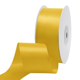 Ribtcute Maize Yellow Satin Ribbon 1-1/2 Inch x 25 Yards Double Faced Satin Ribbon for Gift Wrapping Flower Bouquet Wreaths Cutting Wedding Decoration