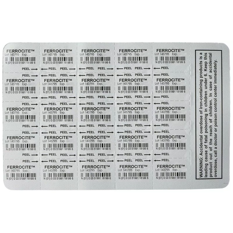 Breckenridge Pharma Ferrocite Iron Dietary Supplement Blood Health Support 100ct