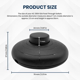Round In Line Foot Switch For Floor Lamp – Ideal for Light Lamps, Standing Lamps, and Table Lamps