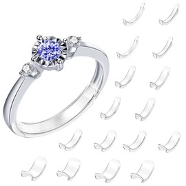 Pack of 16 Ring Reducer, Invisible Ring Size Adjuster for Loose Rings, Ring Protection with 8 Sizes Ring Insert for Reducing, Ring Smaller Size Adjuster for Men, Women