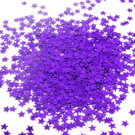 Honbay 60g 2.1 Ounce 6mm Star Confetti Glitter Star Sequin for Nail Art, Wedding, Birthday, Party, Festival Decorations (Purple)