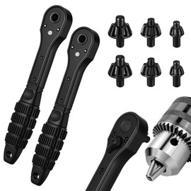 Otoolling 2pcs 2 in 1 Drill Chuck Ratchet Spanner 2025 Universal Chuck Key Replacement Tool 2 in 1 Ratchet Drill Key Wrench Compatible with Most Electric Drills and Power Tools