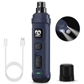 Casfuy Dog Nail Grinder with 2 LED Light - New Version 2-Speed Powerful Electric Pet Nail Trimmer Professional Quiet Painless Paws Grooming & Smoothing for Small Medium Large Dogs and Cats