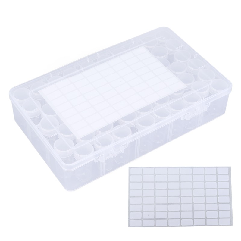 60pcs Diamond Painting Storage Containers Portable Plastic Bead Storing Bottle