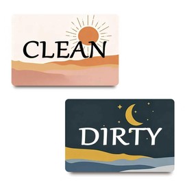 QIUHGZJX Funny Dishwasher Magnet Clean Dirty Sign,Boho Deco Cartoon Double Sided Reversible Refrigerator Magnet,Dish Washer Magnet Flip Indicator for Kitchen Home Accessories Decor