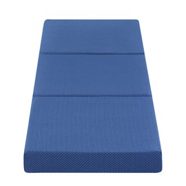 Olee Sleep Tri-Folding Memory Foam Topper, 4'' H, Blue