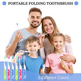 Travel Toothbrush, 6Pcs Portable Foldable Toothbrush Travel, Travel Size Toothbrush, Folding Toothbrush, Soft Travel Toothbrush, Adult Travel Toothbrush Kit for Travel Camping Hiking Home School