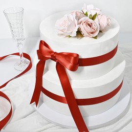 Rilisili Rilisili Red Satin Ribbon 7/8 Inch 50 Yards Double Faced Polyester Satin Ribbons for Gift Wrapping DIY Crafts Weddings Invitations Flower Bouquet Bow Making Home Decor Sewing