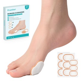 Foam Bunion Pads to Wear with Shoes - 27 ct Non-Stick Center Bunion Cushion - Moleskin Protect Feet for Men and Women (Multi-Size)