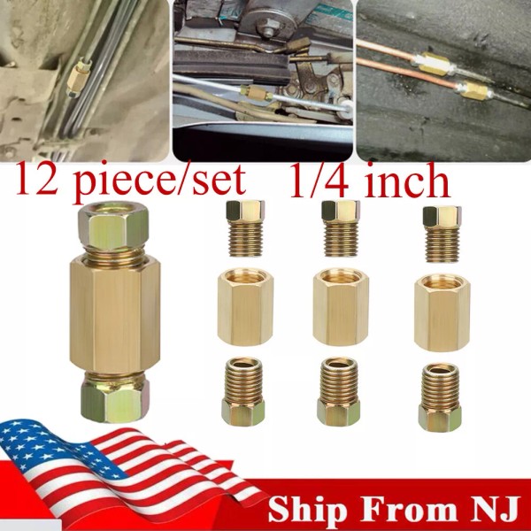 Unbranded Car Brake Line Fittings Assortment For 1/4" Tube Inverted