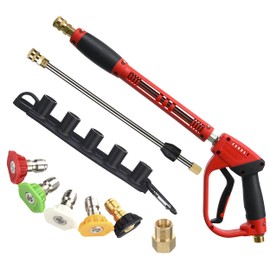 Tool Daily Deluxe Pressure Washer Gun, with Replacement Wand Extension, 5 Nozzle Tips, M22 Fitting, 40 Inch, 5000 PSI