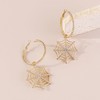 Halloween Spider Web Earrings for Women Large Gold Rhinestone Hoop