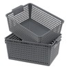 Yuright 3 Packs Plastic Storage Basket for Kitchen Sink, Grey