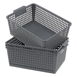 Yuright 3 Packs Plastic Storage Basket for Kitchen Sink, Grey
