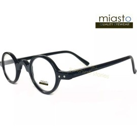 Miasto Eyewear (6 PAIRS) MIASTO SMALL MINI OVAL ROUND RETRO READERS READING GLASSES +1.50 BLACK