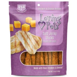 Unbranded Loving Pets Chicken Soft Jerky Dog Treats 6 oz Bag - Bacon & Cheese, Stick