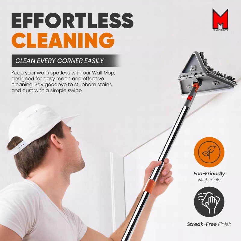 Maestrox 360° Rotating Maestrox Baseboard Cleaner Tool with Self-Squeeze Mop