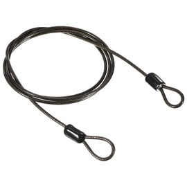 PATIKIL Security Steel Cable 2.5mm x 1m/3.28ft Coated Luggage Lock Wire Rope with Double Loop Black