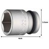 TONE HP4NV-22 Impact Socket 0.5 inch (12.7 mm) (1/2 mm),