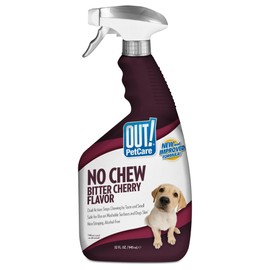 OUT! PetCare No Chew Bitter Cherry Flavor Deterrent, Puppy Training, No Chew Spray for Dogs, Dog Training To Discourage Licking and Chewing, Puppy Essentials, 32 oz