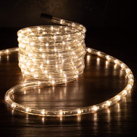 WYZworks 150 feet Warm White LED Rope Lights for Accent Holiday Christmas Party Decoration Lighting | ETL Certified - 10, 25, 50, 100, 150, 300 ft