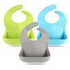 Eascrozn Silicone Bibs for Babies & Toddlers Set of 3,