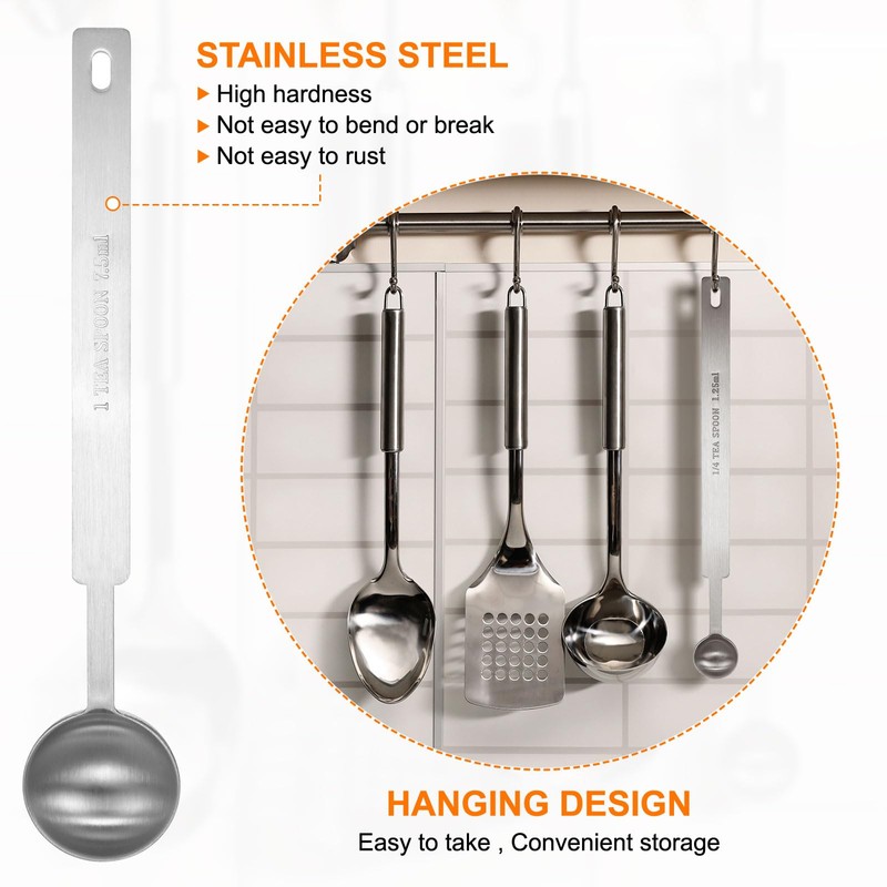 sourcing map 2pcs Single Measuring Spoon 1.5tsp (1/2tbsp, 7.5ml) Teaspoon/Tablespoon