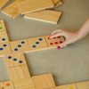 Triumph 28-Piece Wood Lawn Outdoor Large-Format Domino Set Includes Storage