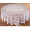 White Rose Lace Tablecloth - 72" Round