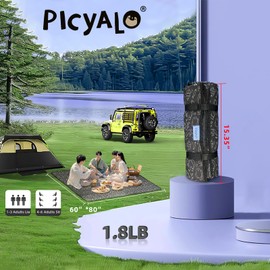 PICYALO Outdoor Picnic Blanket Black Fish 60"x80" Sandproof Beach Blanket Waterproof Picnic Blankets Foldable for Caming, Beach, Outdoor Activities.