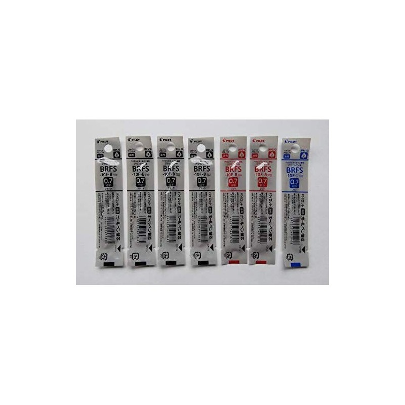 Pilot BRFS-10F-B4/R2/L1 Oil Ballpoint Pen Refill, Fine Point, 0.7mm, 4
