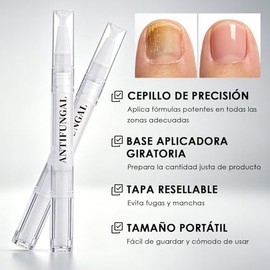 SINYI 2PCS lapiz antihongos,Lapiz Restaurador de Uñas，Producto portátil para el cuidado de las uñas con cabezal de cepillo integrado,Las hidrata y pro