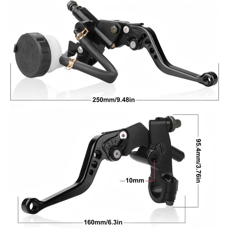 DgNeLai Universal Motorcycle Brake Clutch Pump Lever with Hydraulic Master
