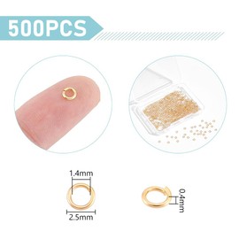 UNICRAFTALE Pack of 500 18 Carat Gold-Plated Open Jump Rings Stainless Steel Round Rings 2.5 mm Golden Jump Rings Split Rings Metal Connector Rings for DIY Earring Bracelet Pendant Jewellery