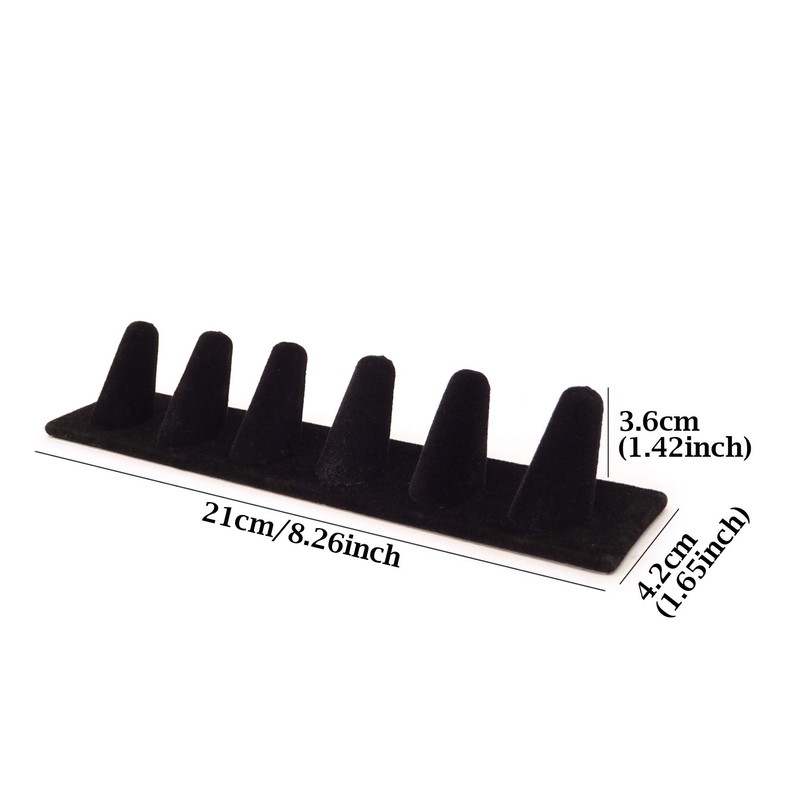 Honbay Black Velvet 6 Finger Ring Display Stand Organizer Stand