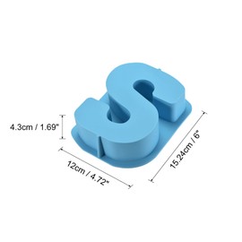 MECCANIXITY 6 Inch Giant Large 3D Alphabet Letter Mold, Silicone Resin Letter Mold for Epoxy Resin Art DIY Crafts Decoration S Blue