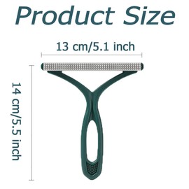 Pet Hair Scraper Removal Tool Fur Fluff Remover Carpet Rake Portable Carpet Brush with Double Sided Scraper Reusable Pet Hair Remover Roller for Cat Dog Sofa Bed Furniture Clothing(Green+Orange)