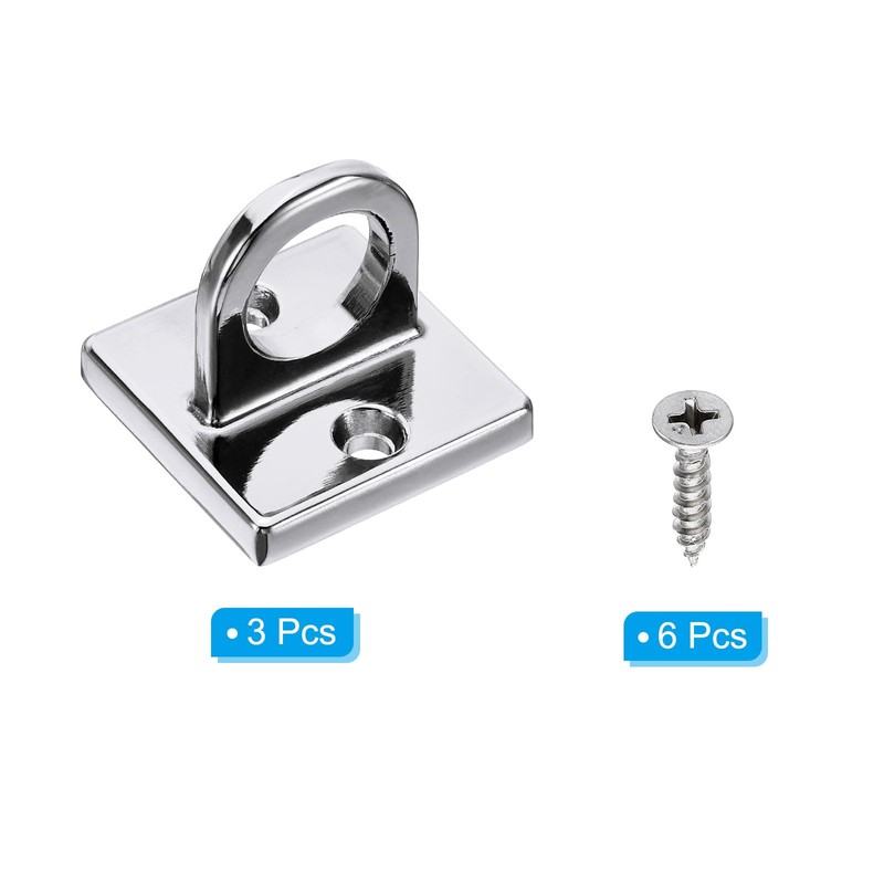 PATIKIL Pad Eye Plate U Hooks, 3 Pack Metal Ceiling