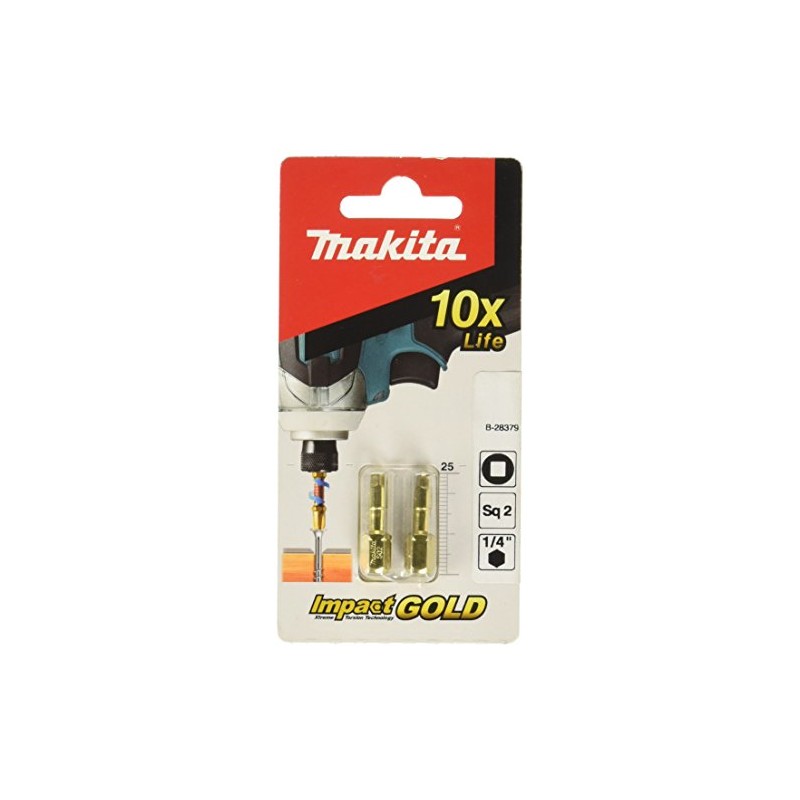 Makita B28379 Punta Cuadro Impact Gold, 2 x 1", 2