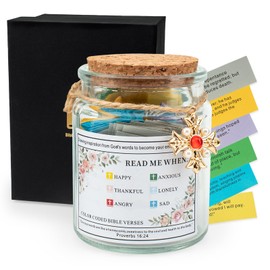 Yelsky Bible Verse Jar,Read Me When Bible Verses Jar,Bible Verse Bookmarks Prayer Jar,90 Scripture Cards Bible Canister,Christian Souvenirs for Women Christian Souvenirs Graduation souvenirs With Box