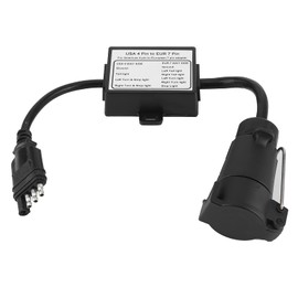 US to EU Trailer Light Converter, 4 Way Flat Connector (US Vehicle) to 7 Way Round Plug (European Trailer) Trailer Light Converter, Separating Trailer Light Adapter