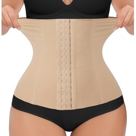 EUYZOU Women Waist Trainer Corset Postpartum Fajas Tummy Control Girdle Shapewear Waist Cincher, Beige S