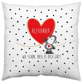 Sheepworld Cushion "Wie schön, DASS es Dich gibt! ..." [German Language]
