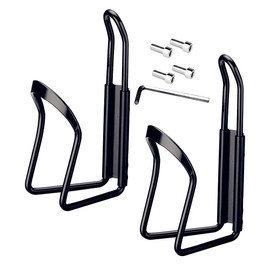 Bike Water Bottle Cage, 2 Packs Black Bike Water Bottle Holder, Adjustable Bike Bottle Cage, Lightweight Aluminum Bottle Cage, Sturdy Easy to Install, Suitable for Mountain Bikes and Road Bikes