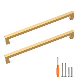 Redunest Cabinet Pulls Gold Cabinet Handles Square Drawer Pulls, 50 Pack 11-1/3 Inch Stainless Steel Kitchen Door Cupboard Cabinet Handles, Drawer Hardware Handles, 288mm Hole Centers