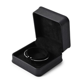 Oirlv PU Leather Bracelet Box Black Bangle Organiser Box Bangle Storage Box for Birthday Christmas Anniversary Mother's Day Gift
