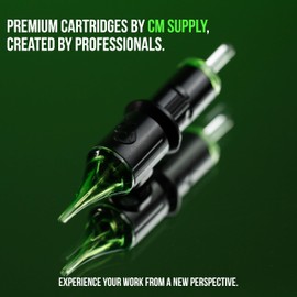 CM Supply PMU Cartridge Needles 20 Pack, Disposable PMU Needle Cartridges with Soft Membrane, 3 Round Liner Long Taper, Permanent Makeup Application Microblading, 30/03 RLLT